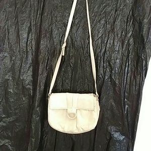 White leather shoulder bag